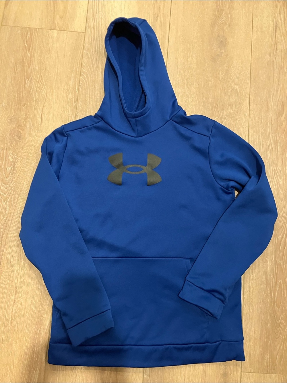 Under Armour Royal Blue Hooded Sweatshirt with Black Logo